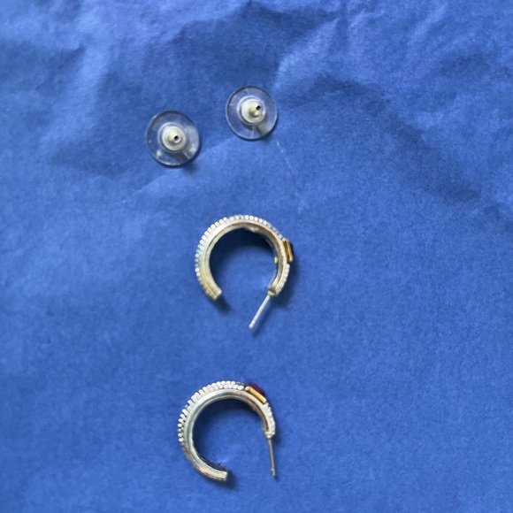 Pierced earrings, silver tone with purple -jewelry - Picture 13 of 14